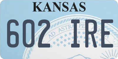 KS license plate 602IRE