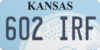 KS license plate 602IRF