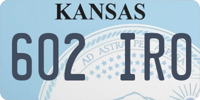 KS license plate 602IRO
