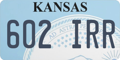 KS license plate 602IRR