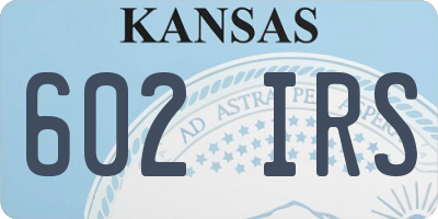 KS license plate 602IRS