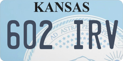 KS license plate 602IRV