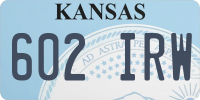 KS license plate 602IRW