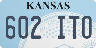 KS license plate 602ITO