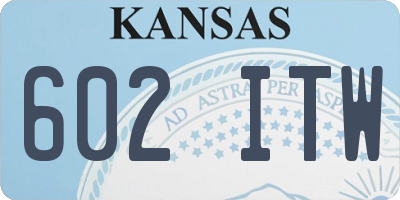 KS license plate 602ITW