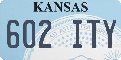 KS license plate 602ITY