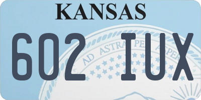 KS license plate 602IUX