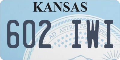 KS license plate 602IWI