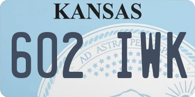KS license plate 602IWK