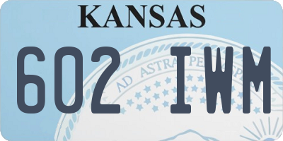 KS license plate 602IWM