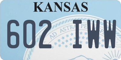 KS license plate 602IWW