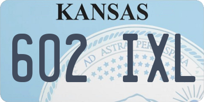 KS license plate 602IXL