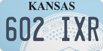 KS license plate 602IXR