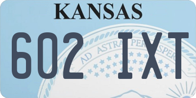 KS license plate 602IXT