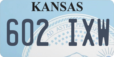 KS license plate 602IXW