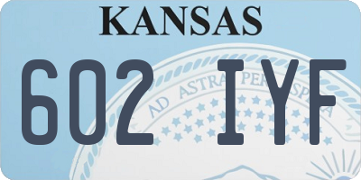 KS license plate 602IYF