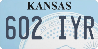 KS license plate 602IYR