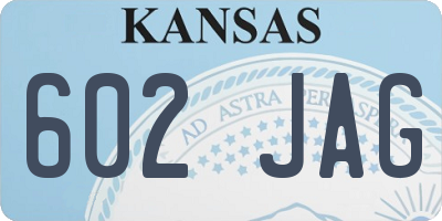 KS license plate 602JAG