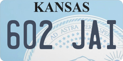 KS license plate 602JAI