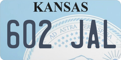 KS license plate 602JAL