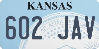 KS license plate 602JAV