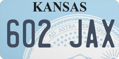 KS license plate 602JAX