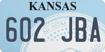 KS license plate 602JBA