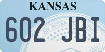 KS license plate 602JBI