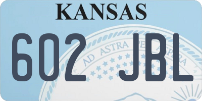 KS license plate 602JBL