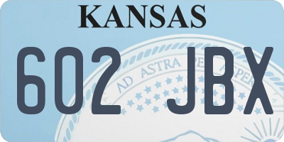 KS license plate 602JBX