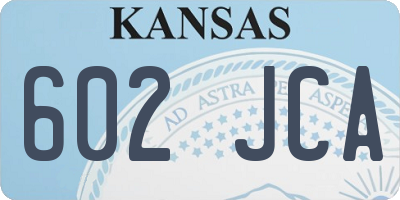 KS license plate 602JCA