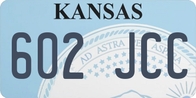 KS license plate 602JCC