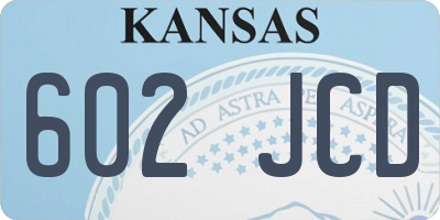 KS license plate 602JCD