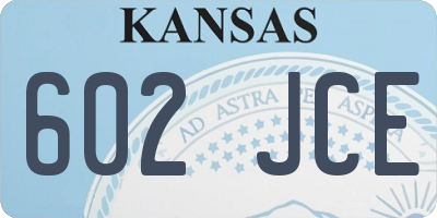 KS license plate 602JCE
