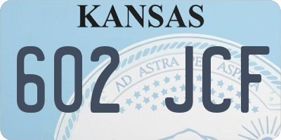 KS license plate 602JCF