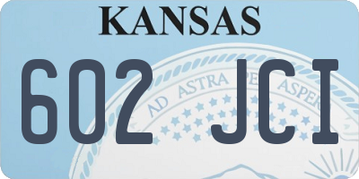 KS license plate 602JCI