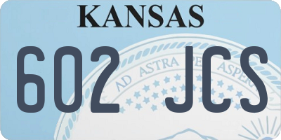 KS license plate 602JCS