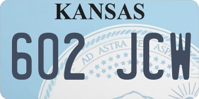 KS license plate 602JCW