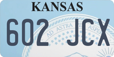 KS license plate 602JCX