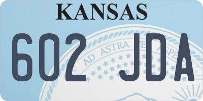 KS license plate 602JDA