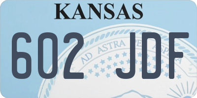 KS license plate 602JDF