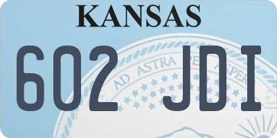 KS license plate 602JDI