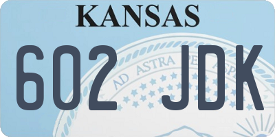 KS license plate 602JDK