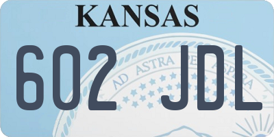 KS license plate 602JDL