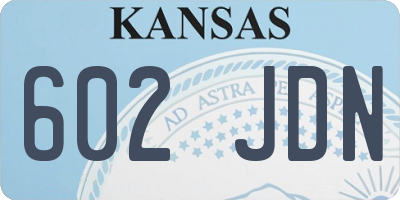KS license plate 602JDN