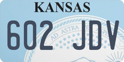 KS license plate 602JDV