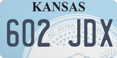 KS license plate 602JDX