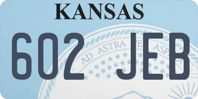 KS license plate 602JEB