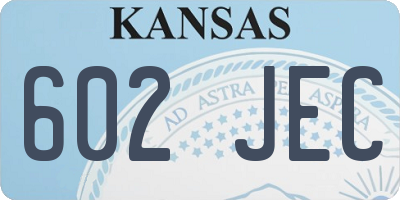 KS license plate 602JEC