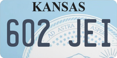 KS license plate 602JEI